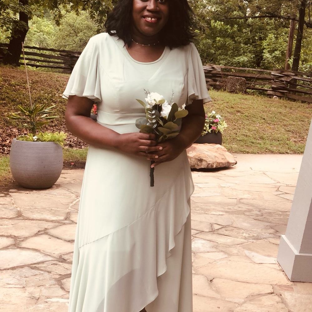 Charming Chiffon Bridesmaid Dress with Lotus Leaf Hemline
